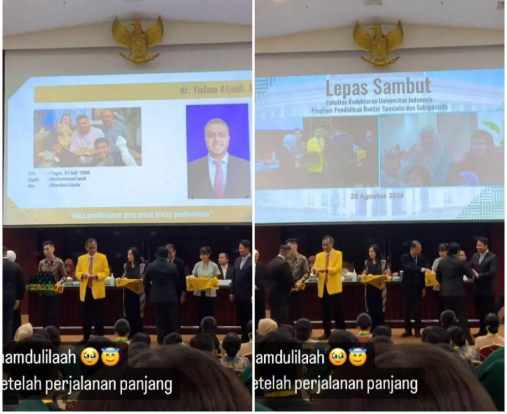 potret Yislam Jaidi di acara pelepasan lulusan dokter spesialis UI (instagram.com/yislamaljaidi)