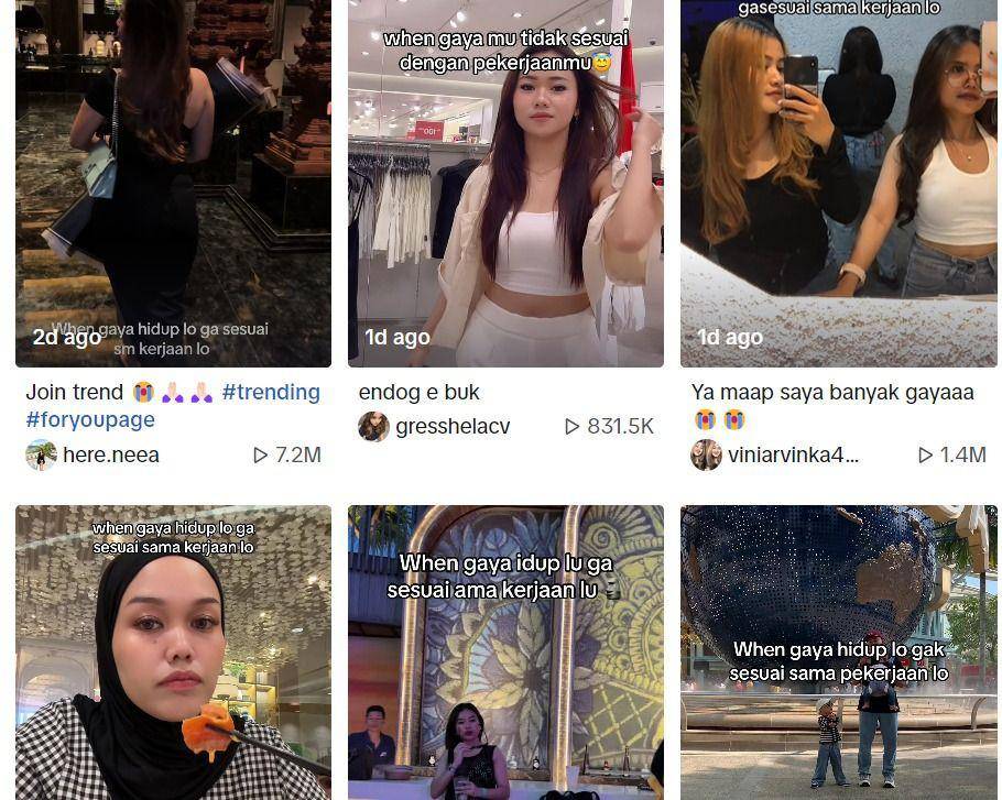 Tren 'Ketika Gaya Hidup Gak Sesuai sama Kerjaan' (dok. TikTok)