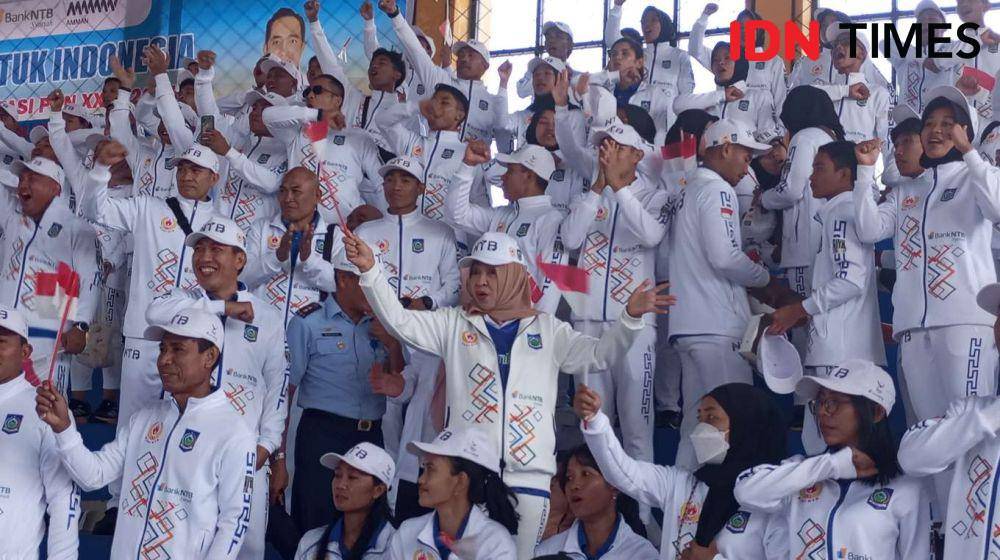 Para atlet NTB yang akan berlaga di PON Aceh-Sumut 2024. (IDN Times/Muhammad Nasir)