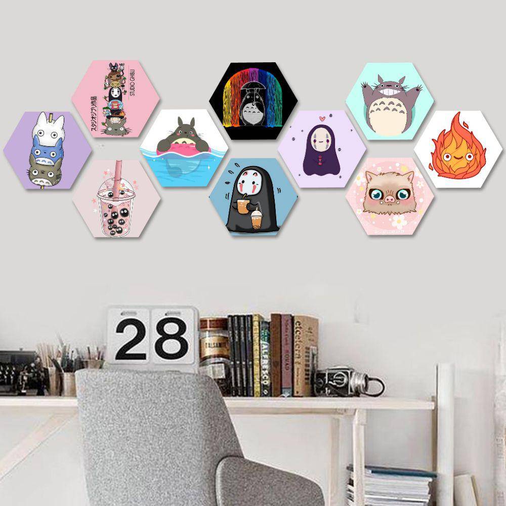Ilustrasi dekorasi rumah tema Ghibli Totoro (Shopee/woodfactory)