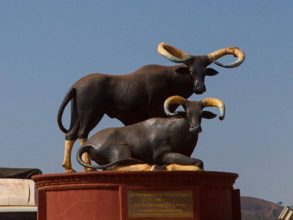Monumen kouprey, land mark Saen Monourom, Provinsi Mondulkiri, Kamboja (commons.m.wikimedia.org/Christian Pirkl)
