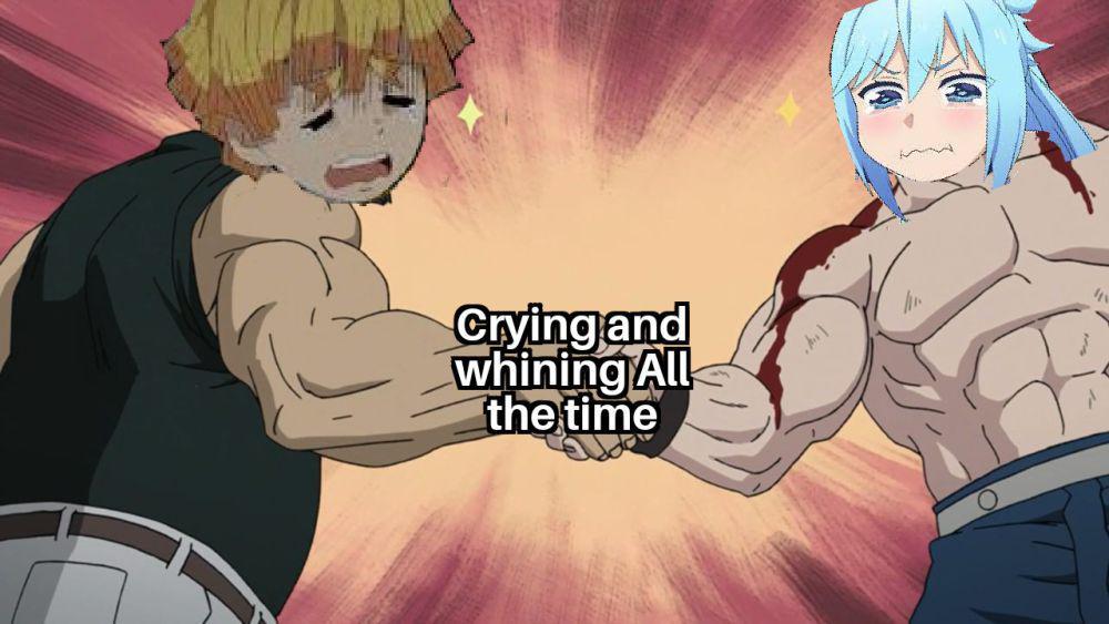 potret meme Zenitsu (reddit.com/r/Animemes)