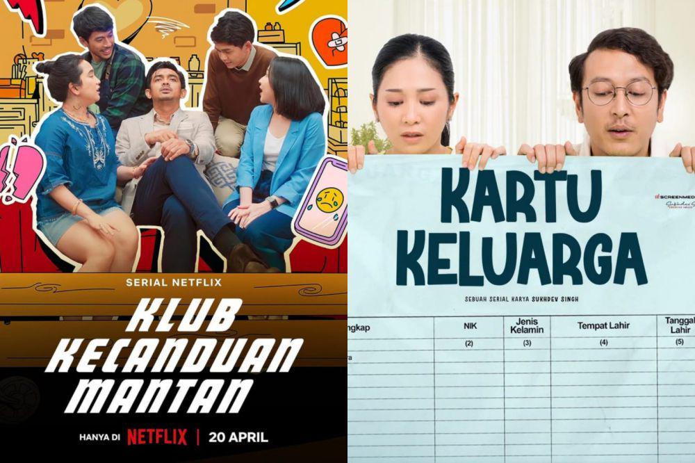poster series Klub Kecanduan Mantan dan poster series Kartu Keluarga (dok. Wahana Kreator Nusantara/Klub Kecanduan Mantan | dok. Screenmedia Films/Kartu Keluarga)