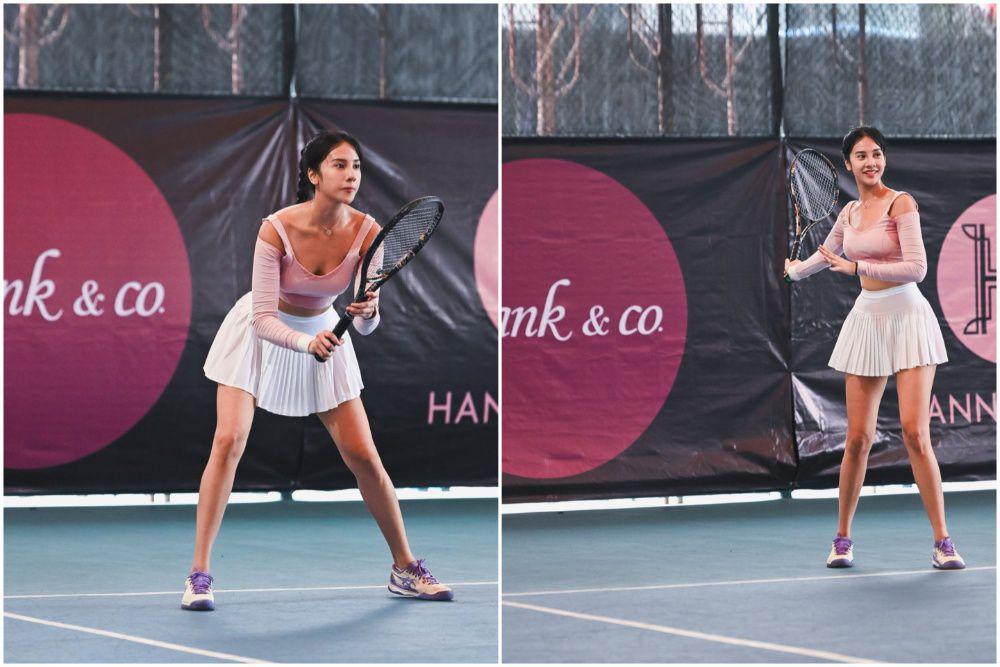 7 Potret Anya Geraldine Main Tenis di TBL, Energik Banget!