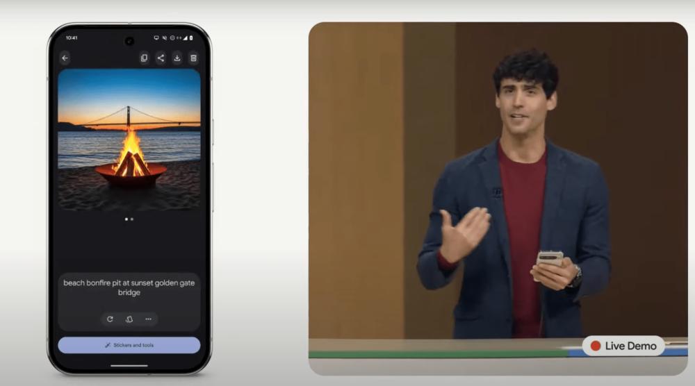 Live Demo Pixel Studio pada Google Pixel 9 (youtube.com/CNET)