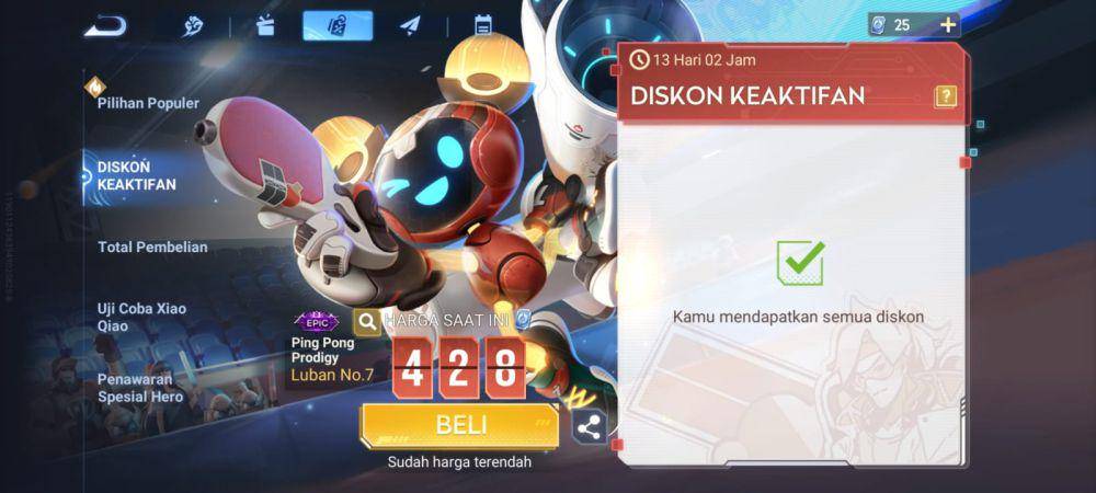 harga terendah di event Diskon Keaktifan (dok. TiMi Studio Group/Honor of Kings)