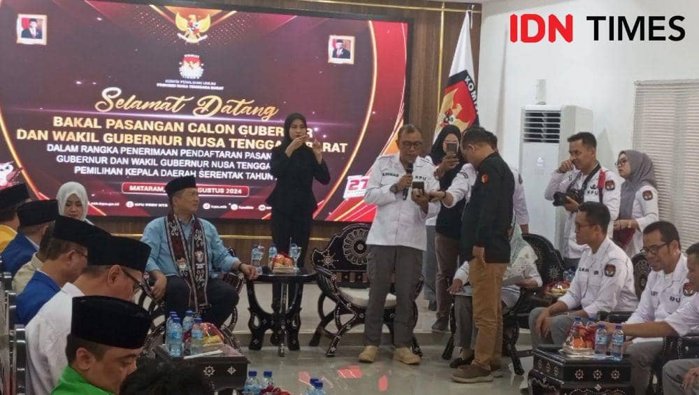 Iqbal-Dinda Tak Diantar Dua Ketua Parpol Pengusung Daftar ke KPU NTB