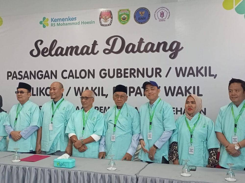 Pasangan calon bacakada di Sumsel jalani tes kesehatan di RSUP Mohamad Hoesain Palembang (Dok; ist)