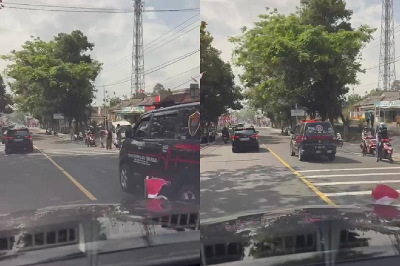 Ambulans di Ciamis Gas Pol Lewati Rombongan Mobil Presiden