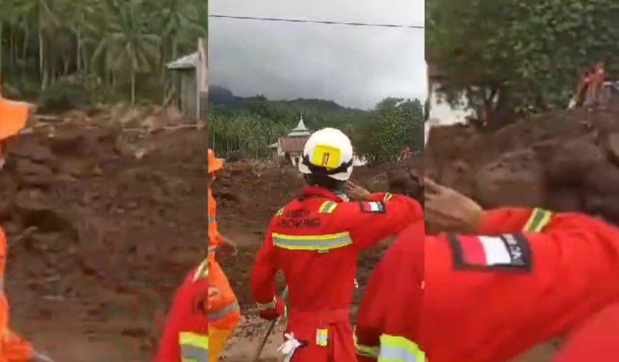 Tim SAR gabungan mengalami kepanikan saat berupaya mengevakuasi korban akibat informasi banjir susulan, Rabu (28/8/2024)/Istimewa