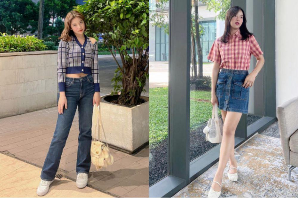 8 Inspirasi Styling Bawahan Denim Anggis Devaki, Tampak Edgy