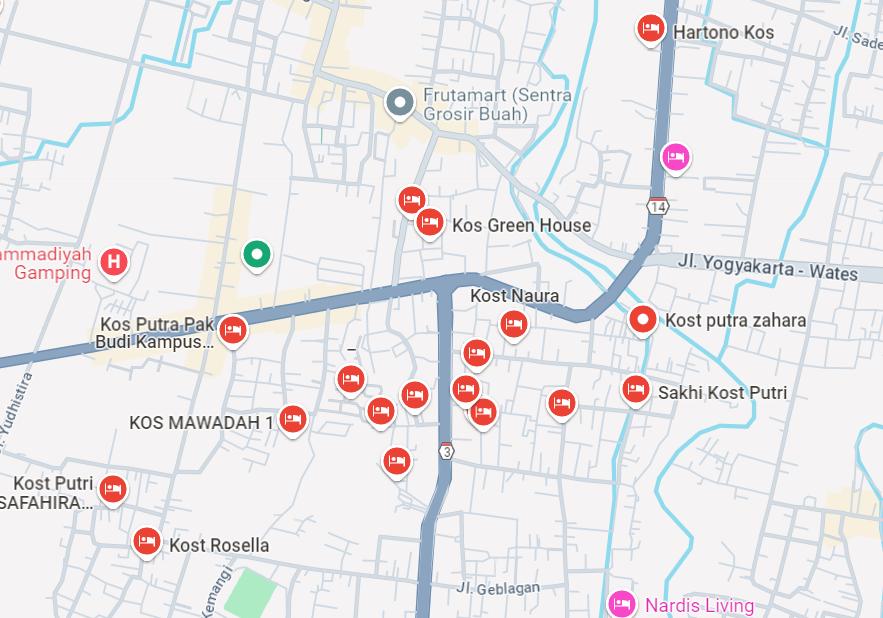 Kos Area Gamping Kidul (Dok. Google Maps)