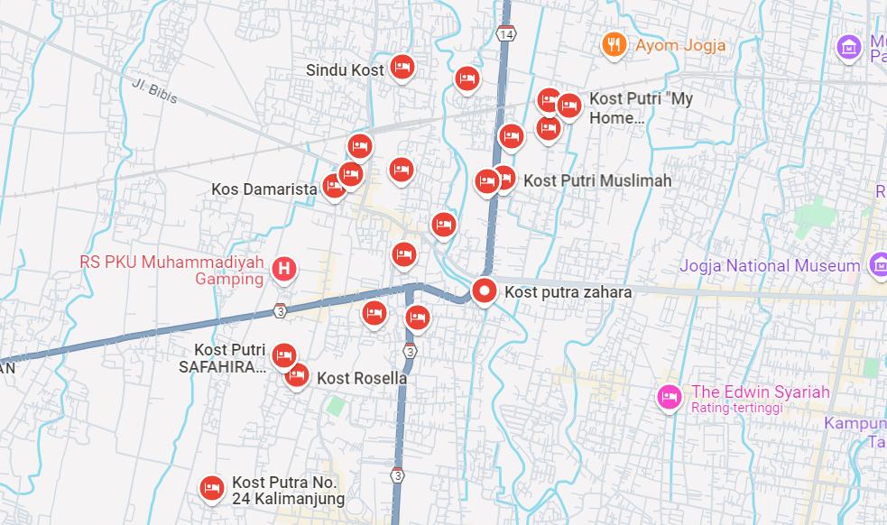 Area Kos Gamping Lor (Dok. Google Maps)