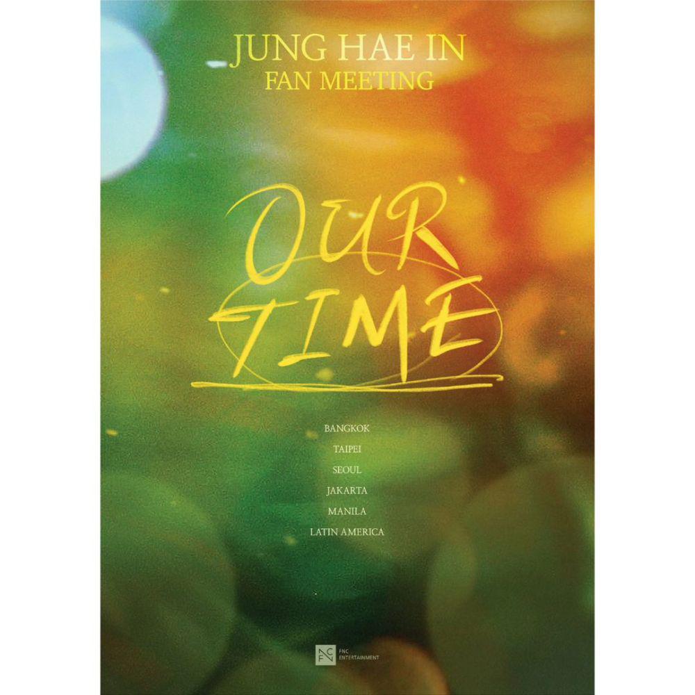 poster tur fan meeting Jung Hae In berjudul OUR TIME (instagram.com/fnc_fishandcake)