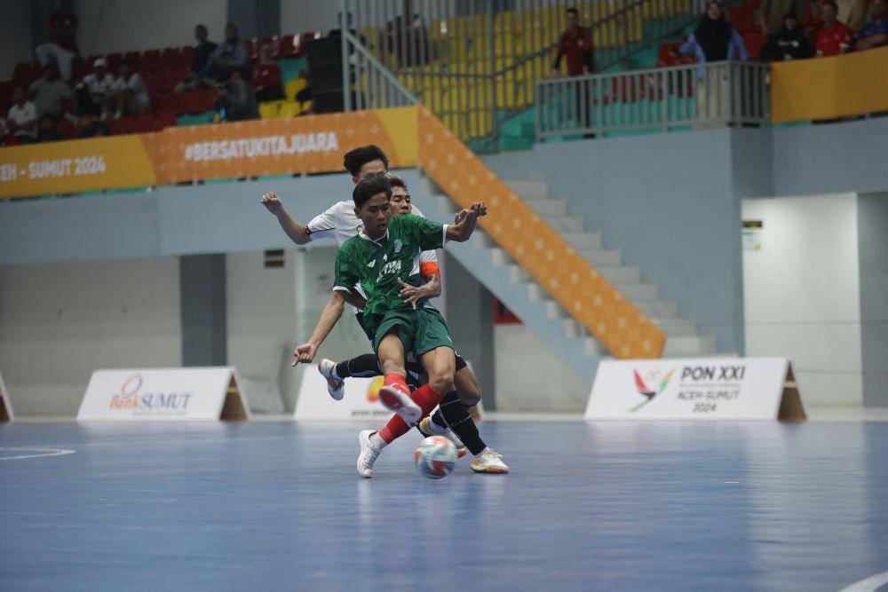 Duel DKI Jakarta kontra Jawa Timur pada lanjutan futsal PON 2024 (dok.Media Futsal PON)