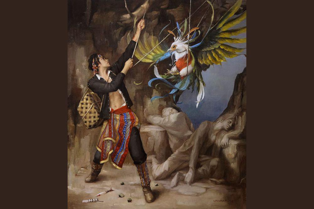 lukisan Pangeran Don Juan yang berusaha menangkap Ibong Adarna (commons.wikimedia.or/Nat Lamina)