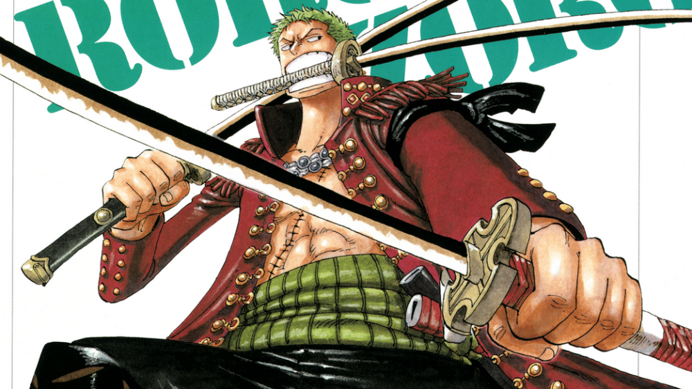 Zoro memegang Sandai Kitetsu. (dok. Toei Animation/One Piece)