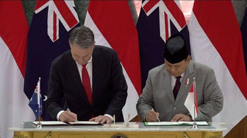 Menteri Pertahanan Prabowo Subianto ketika melakukan pertemuan dengan Wakil PM Australia, Richard Marles di Akademi Militer, Magelang. (Dokumentasi Kemenhan)