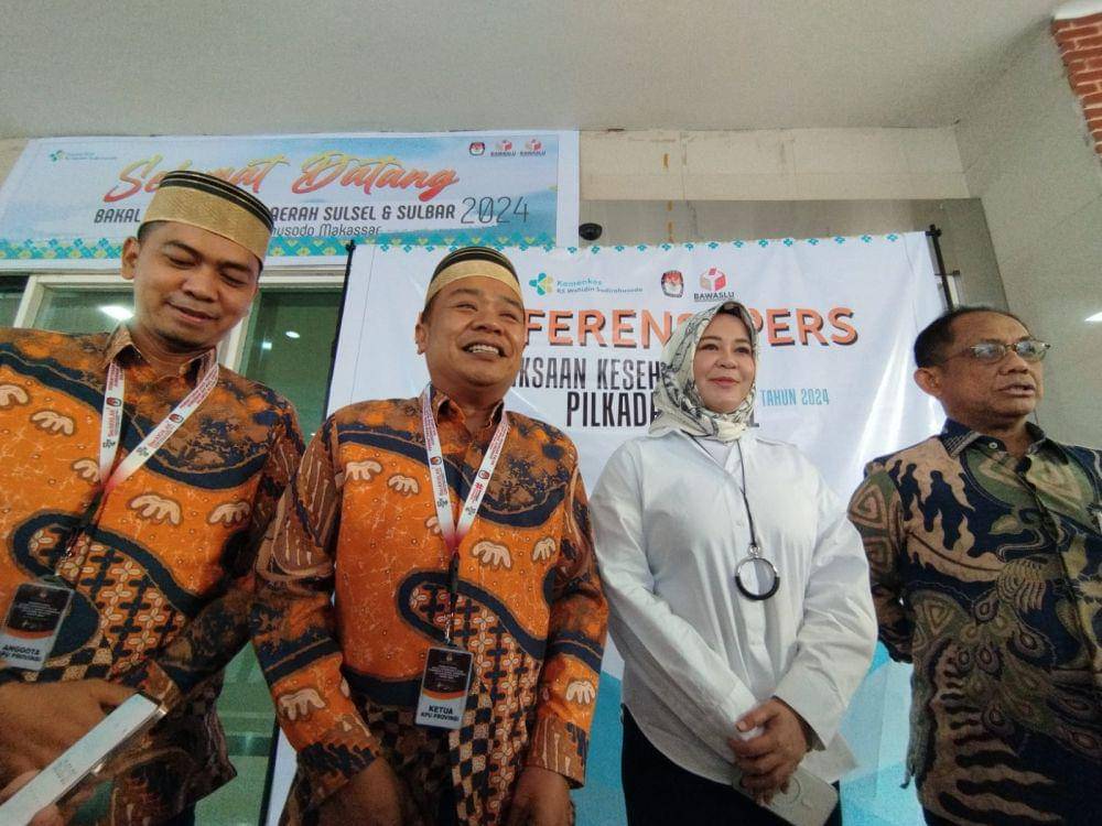 KPU Sulsel menjalankan tahapan pemeriksaan kesehatan untuk calon gubernur dan wakil gubernur, Jumat (30/8/2024)/Istimewa