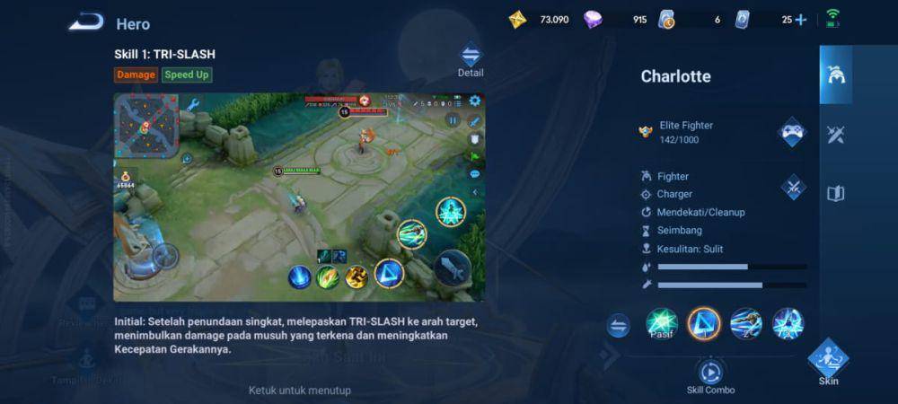 skill Tri-Slash Charlotte di Honor of Kings (dok. TiMi Studio Group/Honor of Kings)
