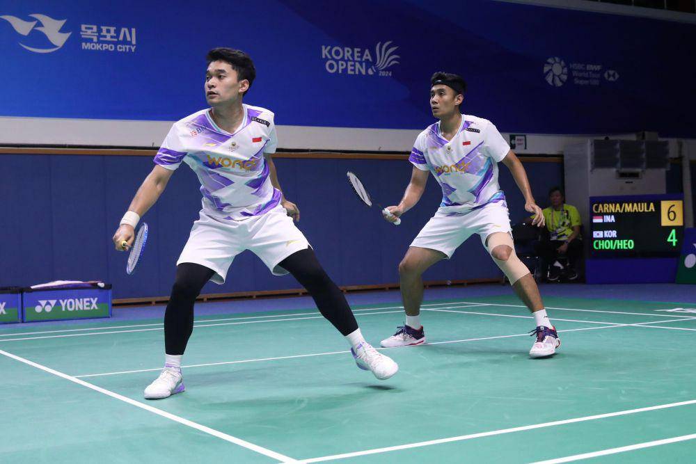 Leo Rolly Carnando/Bagas Maulana melaju ke semifinal Korea Open 2024 (dok. PP PBSI)