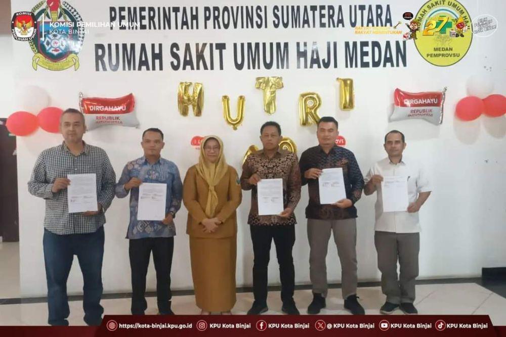 KPU Binjai, saat berkoordinasi dengan pihak rumah sakit haji medan dalam pemeriksaan paslon walikota dan wakil walikota nantinya (IDN Times/ Bambang Suhandoko)