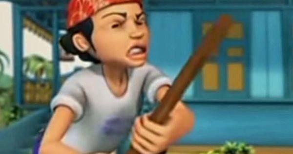 Abang Saleh aduk dodol (Dok. Les' Copaque/ Upin & Ipin)