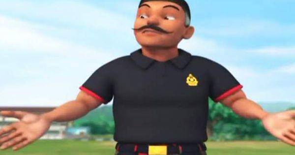Petugas pemadam menjelaskan tugasnya ke Upin dan Ipin (Dok. Les' Copaque/ Upin & Ipin)