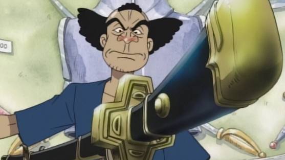 Ipponmatsu memberikan Yubashiri kepada Zoro. (dok. Toei Animation/One Piece)