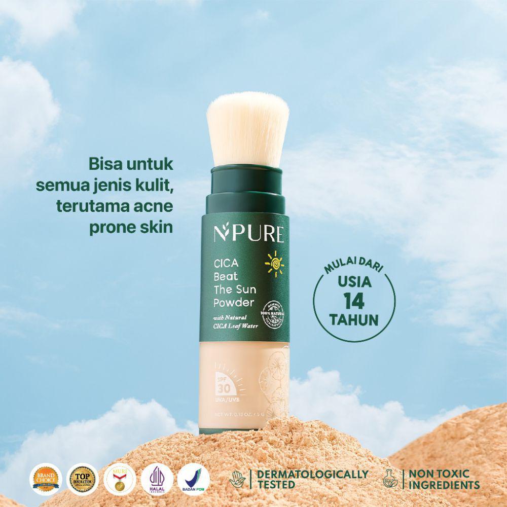 NPURE Sunscreen Powder Cica (shopee.co.id/Npure Official Shop)