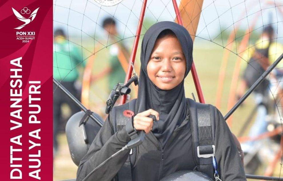 Atlet Paramotor Putri asal Sumut, Ditta Vanesha Aulya Putri. (Instagram PON Aceh)