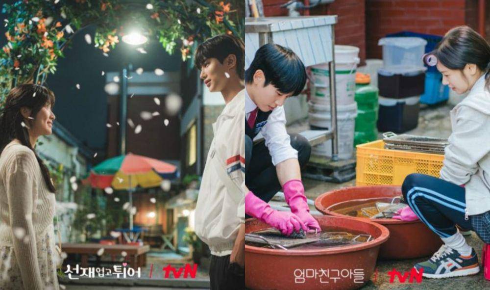 cuplikan drama Lovely Runner (dok. tvN/Lovely Runner) (kiri) | cuplikan drama Love Next Door (dok. tvN/Love Next Door) (kanan)