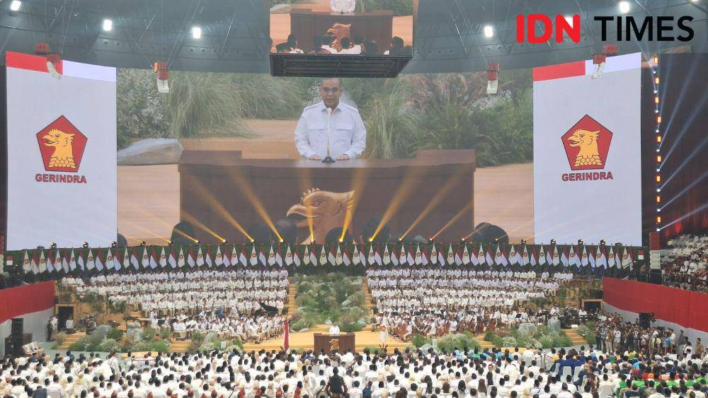 Sekjen Partai Gerindra Ahmad Muzani di Apel Kader Gerindra, Jakarta (IDN Times/Aryodamar)