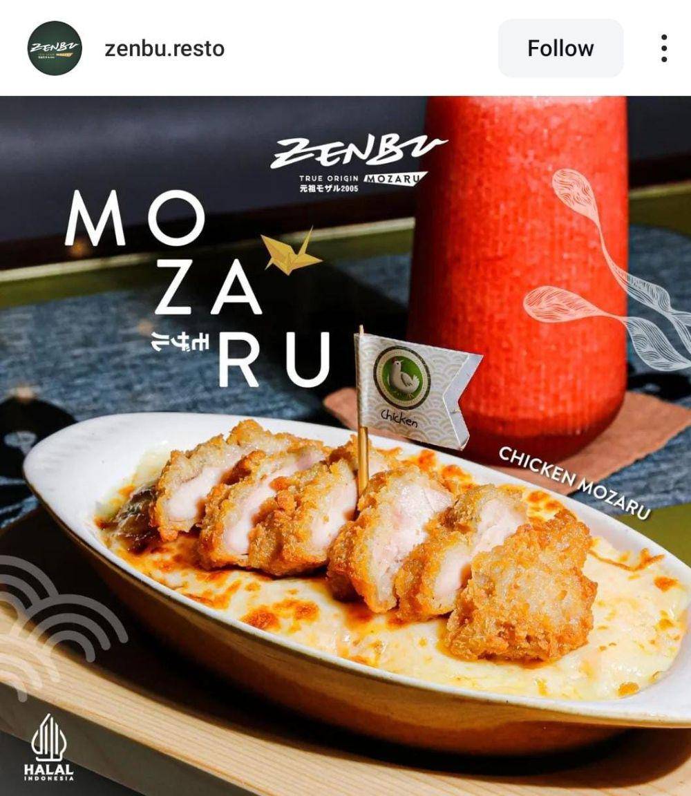 Menu Mozaru di Zenbu Mozaru (instagram.com/zenbu.resto)