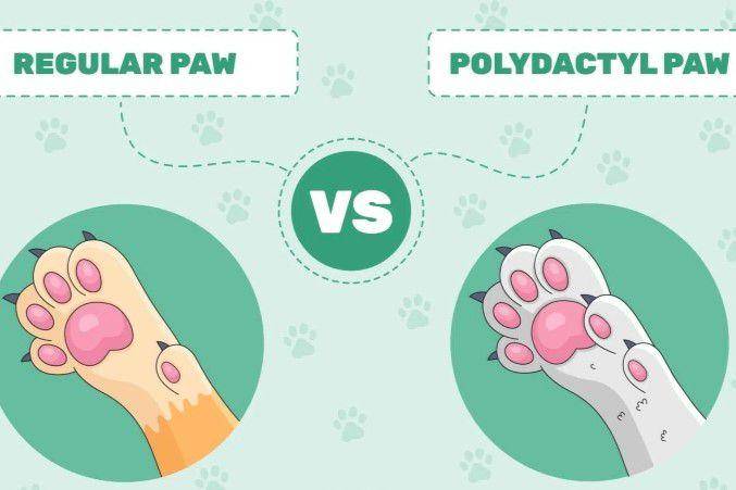 Jumlah cakar kucing reguler vs polydactyl (catster.com)