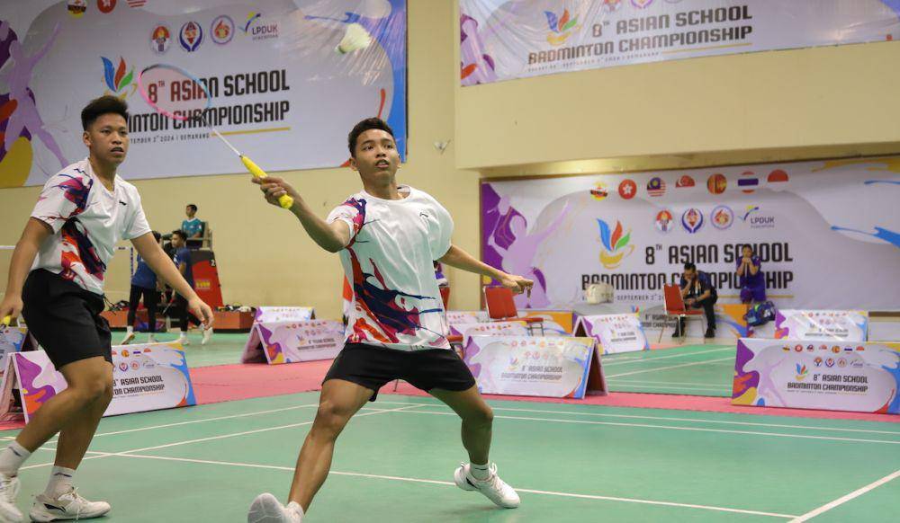 Cuplikan pertandingan final ganda putra di ajang Kejuaraan Bulu Tangkis 8th Asian School Badminton Championship (ASBC) 2024 di Semarang. (Dok. Kemenpora)