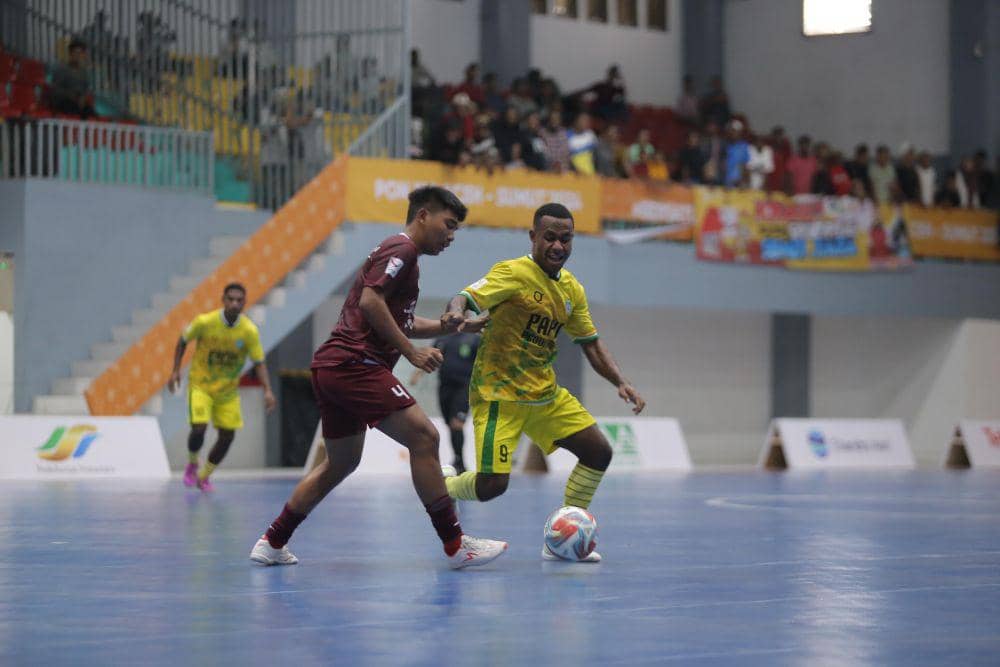 Papua Pegunungan meraih kemenangan atas Sulsel pada lanjutan cabor futsal PON di GOR Futsal Dispora Sumut, Minggu (1/9/2024) (dok.media futsal PON)