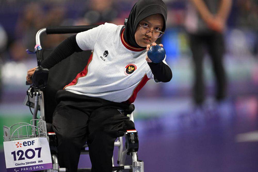 Atlet Boccia putri Indonesia, Gischa Zayana meraih perunggu di Paralimpiade 2024 Paris (dok.NPC Indonesia)