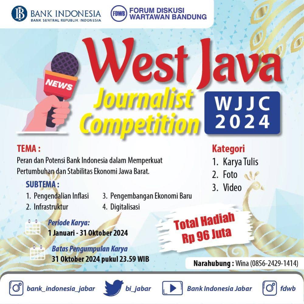 Bank Indonesia Jabar Gelar Lomba Jurnalistik, Berhadiah Puluhan Juta