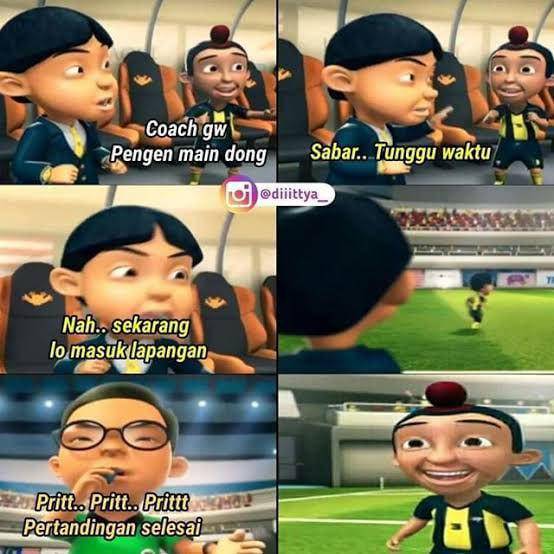 potret meme kocak teman-teman Upin & Ipin (9gag.com/diiittya_)