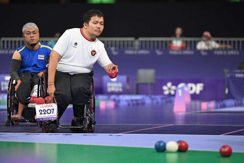 Atlet Boccia Indonesia, Muhammad Bintang Herlangga meraih medlai perak dari Paralimpiade 2024 Paris (dok.NPC Indonesia)