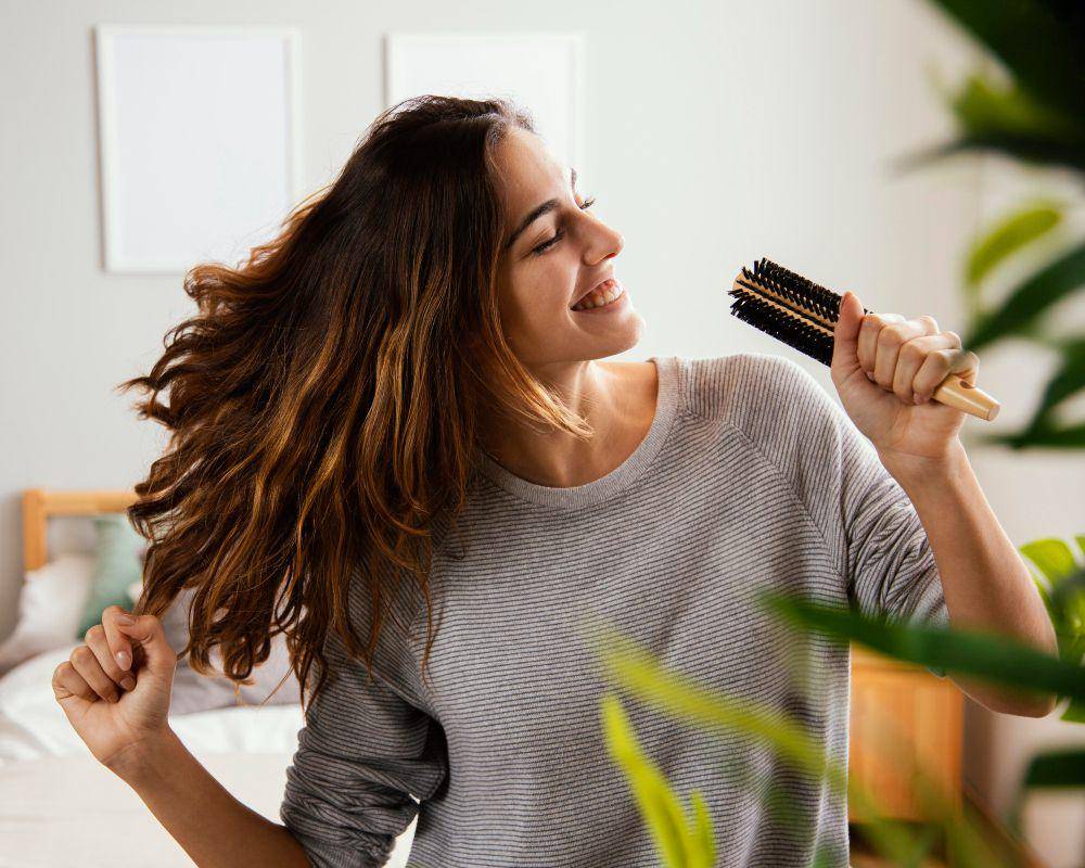 ilustrasi perempuan memegang blow brush (freepik.com/freepik)
