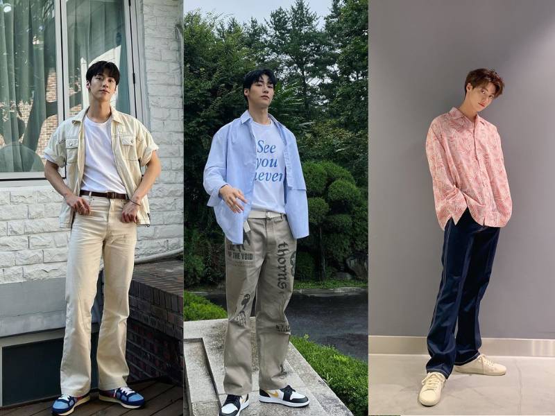 OOTD pakai sepatu sneakers ala Lee Seung Hyub (instagram.com/sssn9_zzzn9)