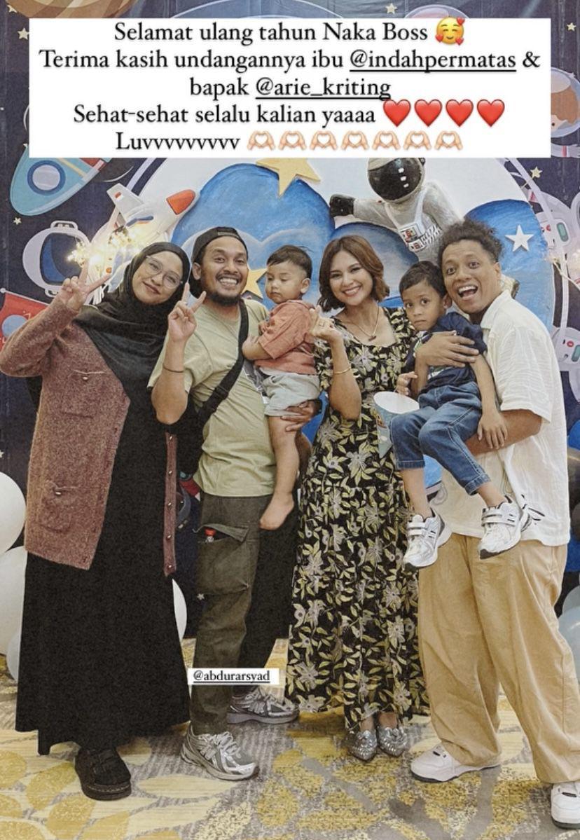 potret artis hadiri ulang tahun ke-2 Naka, anak Arie Kriting dan Indah Permatasari (Instagram.com/sindyasta)