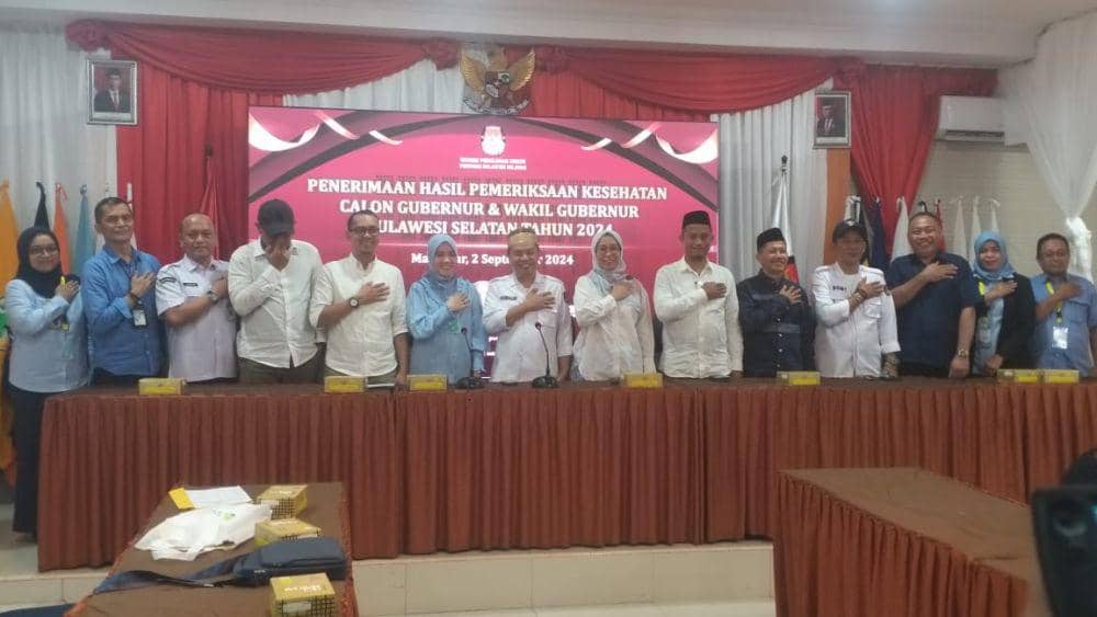 KPU Sulsel Terima Hasil Tes Kesehatan Sudirman-Fatma dan Danny-Azhar