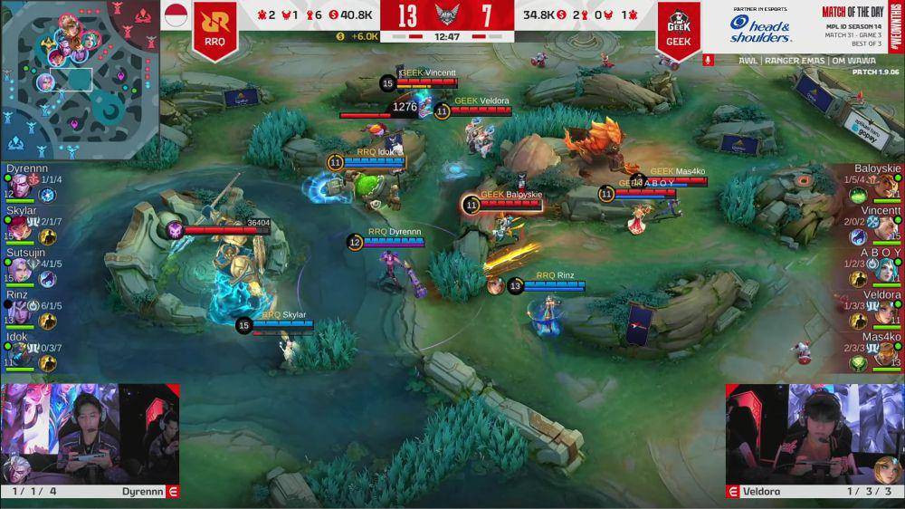 Perebutan lord oleh Geek Fam dan RRQ Hoshi di game ke-3 (youtube.com/MPL Indonesia)