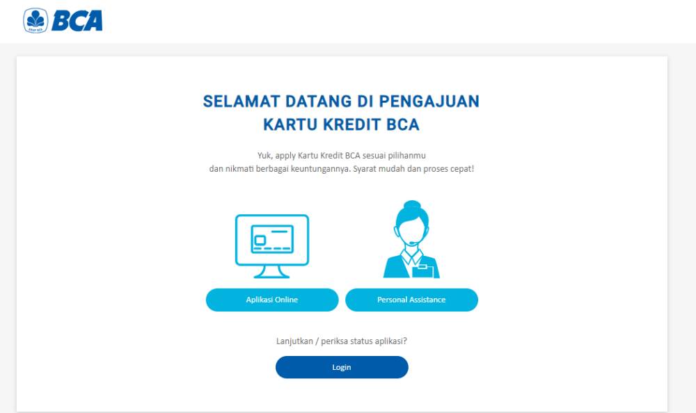 Website pengajuan Kartu Kredit BCA (dok. BCA)