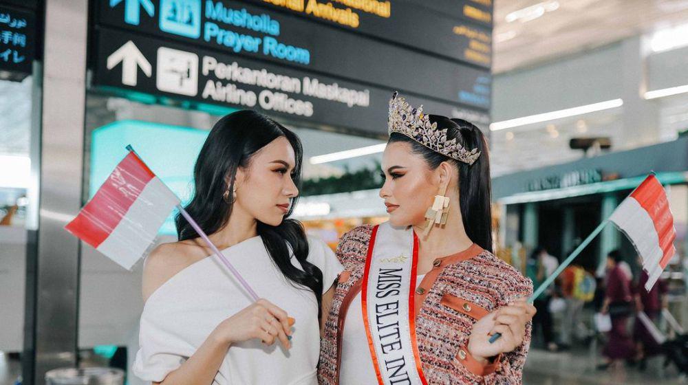 Potret Keberangkatan Tawana Shledrick ke Ajang Miss Elite World 2024 (Instagram.com/oliviajstevanie)