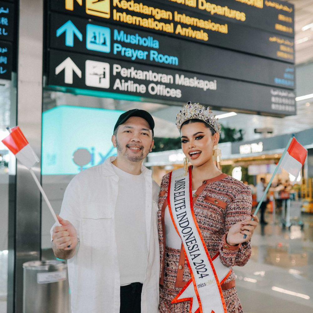 Potret Keberangkatan Tawana Shledrick ke Ajang Miss Elite World 2024 (Instagram.com/dardo_djf)