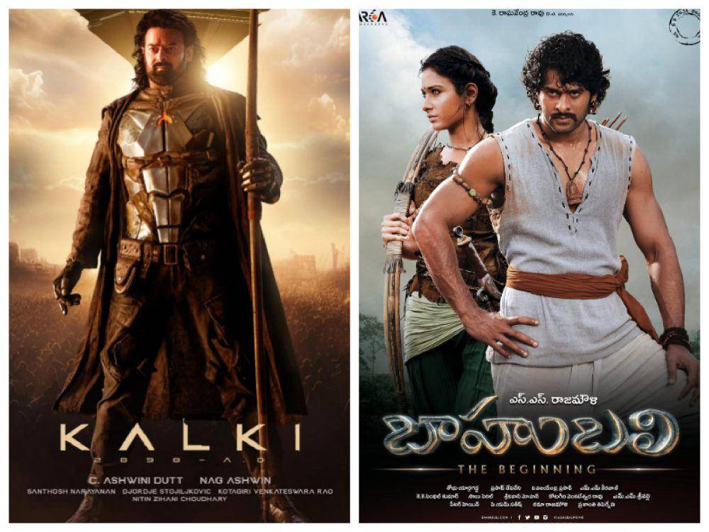 film terbaik Prabhas (dok. Vyjayanthi Movies/Kalki 2898 AD | dok. Arka Media Works/Baahubali: The Beginning)